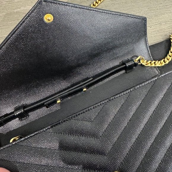 SAINT LAURENT Black Monogramme Envelope Chain Wallet Bag - Picture 12 of 15